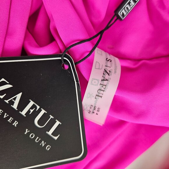 Zaful Womens Rose Pink High-Waisted 2 Piece Bikini Swimwear Set Tie Back Sexy Sm - Picture 10 of 10